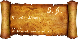 Slezák János névjegykártya