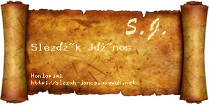 Slezák János névjegykártya