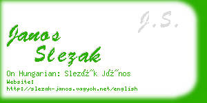 janos slezak business card